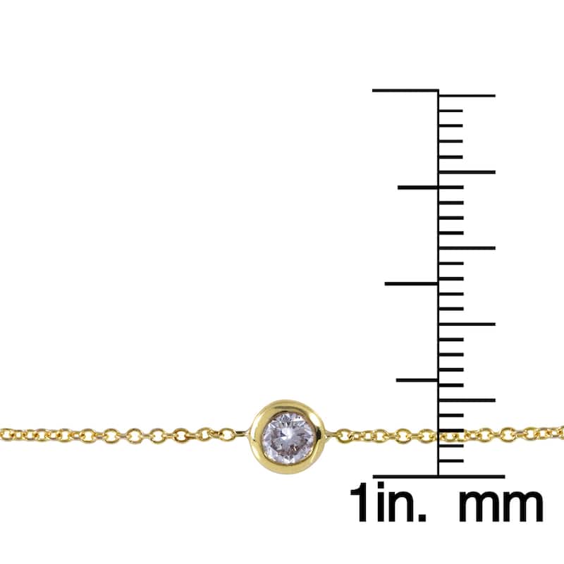 Annello by Kobelli 14k Yellow Gold 1/4ct Diamond Solitaire Bezel Bracelet