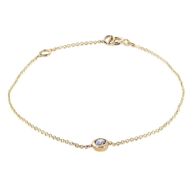 Annello by Kobelli 14k Yellow Gold 1/4ct Diamond Solitaire Bezel Bracelet