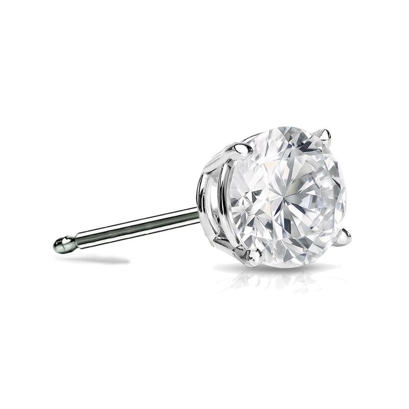 Auriya 14k Gold 1/4ct TDW Round SINGLE STUD (1) Diamond Earring - White