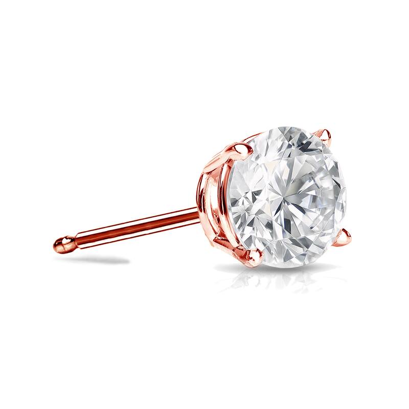 Auriya 14k Gold 1/4ct TDW Round SINGLE STUD (1) Diamond Earring - Rose