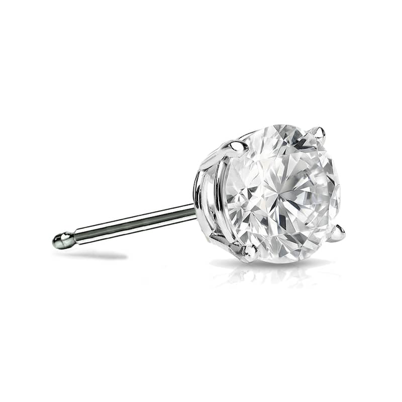 Auriya 1/4ctw Round SINGLE STUD (1) Diamond Earring 14k Gold - White