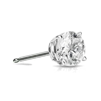 Auriya 1/4ctw Round SINGLE STUD (1) Diamond Earring 14k Gold