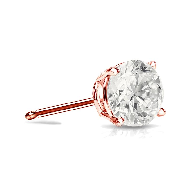 Auriya 1/4ctw Round Diamond SINGLE STUD (1) Earring 14k Gold - Rose