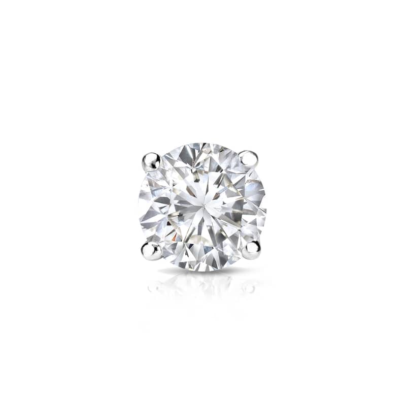 Auriya 14k Gold 1/2ct TDW Round SINGLE STUD (1) Diamond Earring