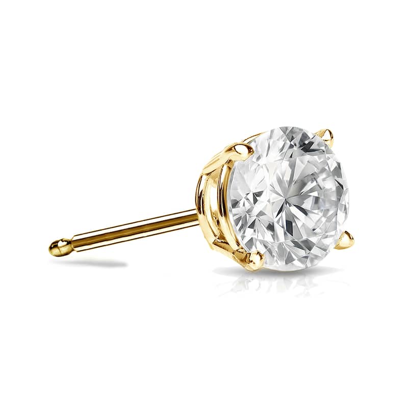 Auriya 1/2ctw Round SINGLE STUD (1) Diamond Earring 14k Gold - Yellow