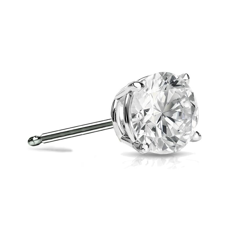 Auriya 1/2ctw Round SINGLE STUD (1) Diamond Earring 14k Gold - White