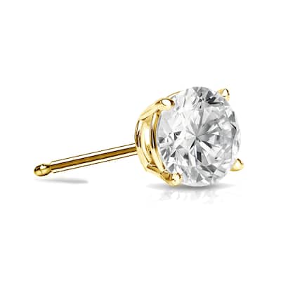 Auriya 14k Gold 1/3ct TDW Round SINGLE STUD (1) Diamond Earring