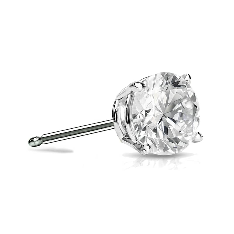 Auriya 14k Gold 1/3ct TDW Round SINGLE STUD (1) Diamond Earring - White