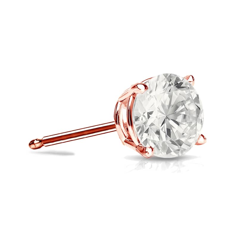Auriya 1/3ctw Round SINGLE STUD (1) Diamond Earring 14k Gold - Rose
