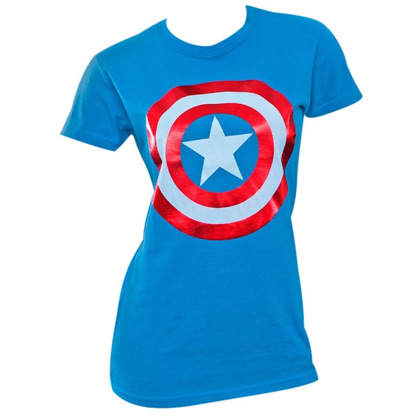 Shop Captain America Shield Logo Women's Shirt - Free Shipping On ...