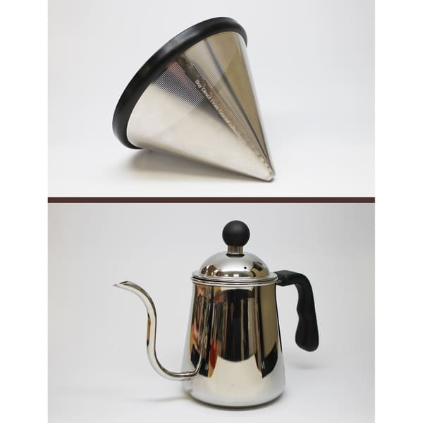 Replacement Stainless Steel Cone Coffee Filter, Fits Hario V60 02