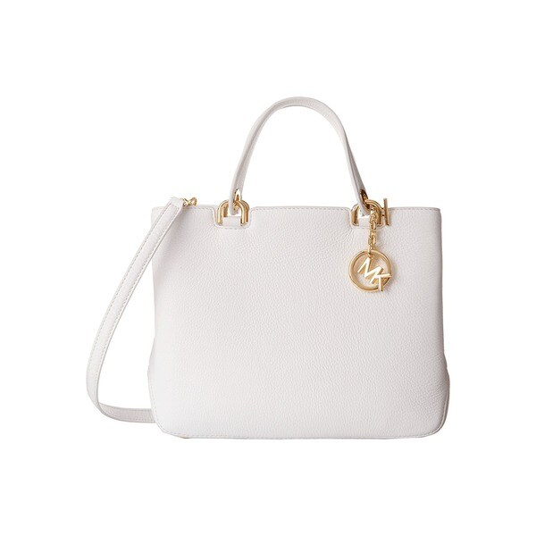Michael Kors Annabelle Optic White Medium Top Zip Tote Handbag - Free ...
