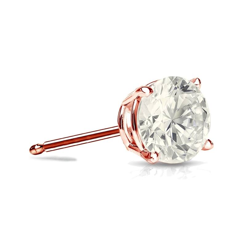 Auriya 1/2ctw Round SINGLE STUD (1) Diamond Earring 14k Gold - Rose