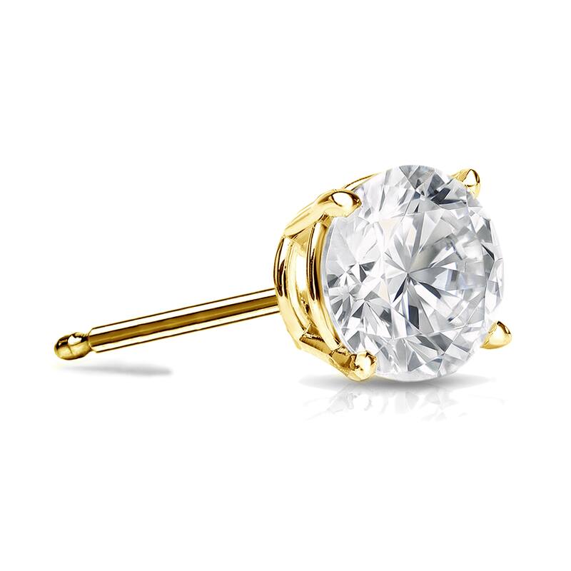Auriya 14k Gold 3/4ct TDW Round SINGLE STUD (1) Diamond Earring