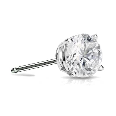 Auriya 14k Gold 3/4ct TDW Round SINGLE STUD (1) Diamond Earring