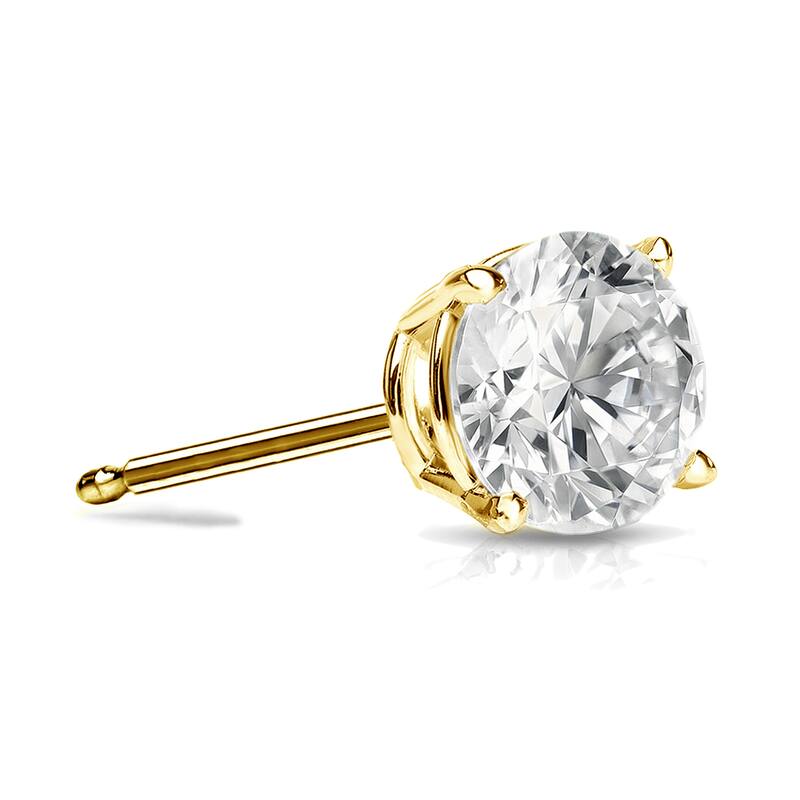 Auriya 14k Gold 3/4ct TDW Round SINGLE STUD (1) Diamond Earring