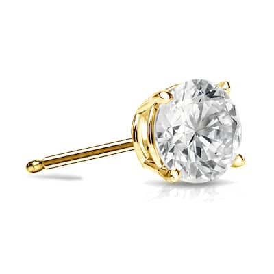 Auriya 14k Gold 3/4ct TDW Round SINGLE STUD (1) Diamond Earring