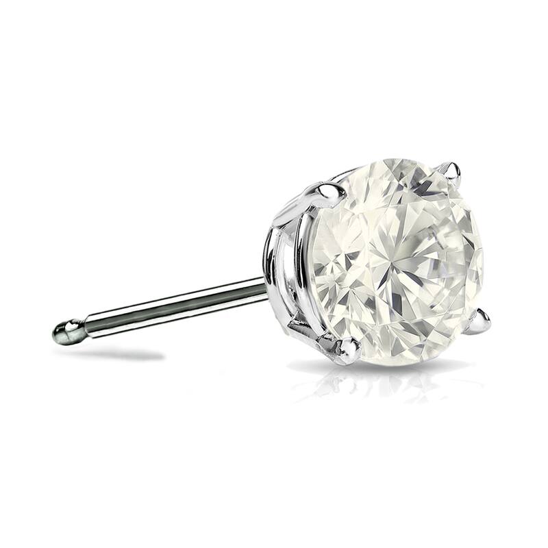 Auriya 14k Gold 3/4ct TDW Round SINGLE STUD (1) Diamond Earring - White