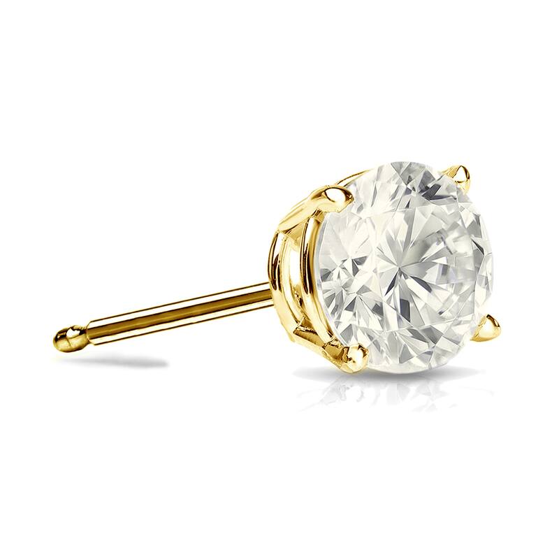 Auriya 14k Gold 3/4ct TDW Round SINGLE STUD (1) Diamond Earring - Yellow