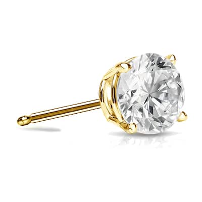 Auriya 14k Gold 1ct TDW Round SINGLE STUD (1) Diamond Earring