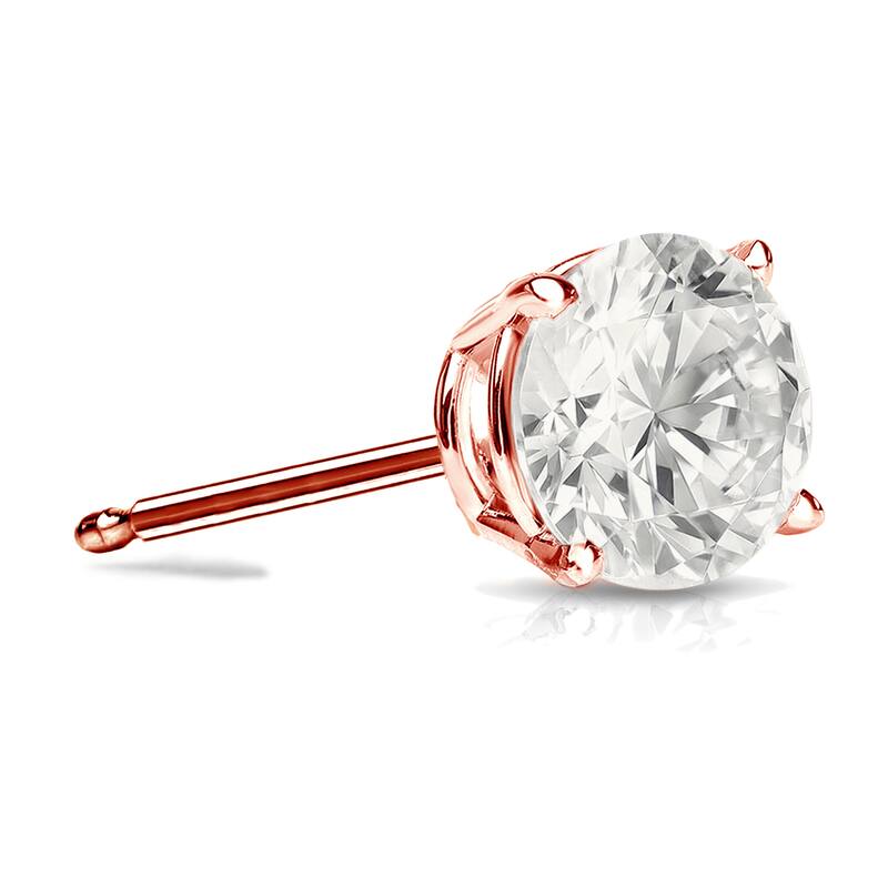 Auriya 14k Gold 1ct TDW Round SINGLE STUD (1) Diamond Earring