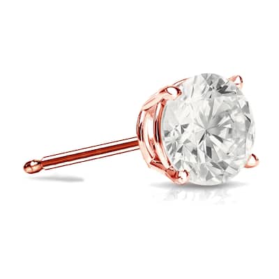 Auriya 14k Gold 1ct TDW Round SINGLE STUD (1) Diamond Earring