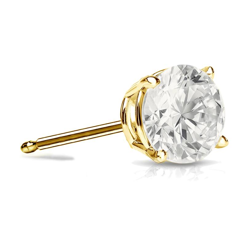 Auriya 14k Gold 1ct TDW Round SINGLE STUD (1) Diamond Earring