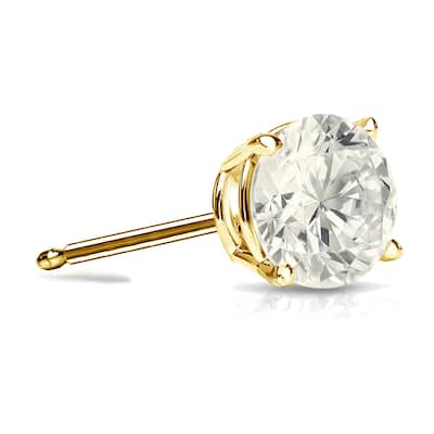 Auriya 14k Gold 1ct TDW Round SINGLE STUD (1) Diamond Earring