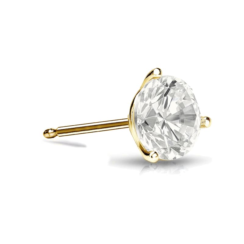 Auriya 14k Gold 1/4ct TDW Round SINGLE STUD (1) Diamond Earring - Yellow