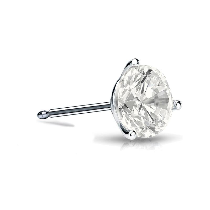 Auriya 14k Gold 1/4ct TDW Round SINGLE STUD (1) Diamond Earring - White
