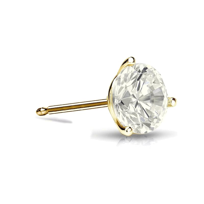 Auriya 1/4ctw Round SINGLE STUD (1) Diamond Earring 14k Gold 3-Prong Martini