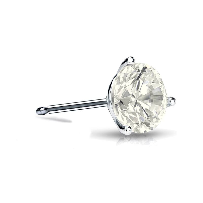 Auriya 1/4ctw Round SINGLE STUD (1) Diamond Earring 14k Gold 3-Prong Martini