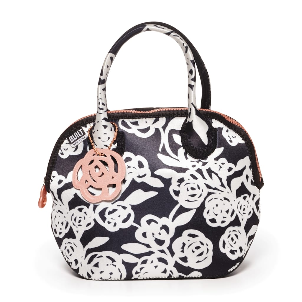 BUILT Downtown Lunch Tote Garden Rose Black And White