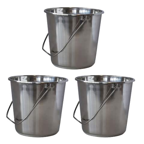 AmeriHome XLarge Stainless Steel Bucket Set  3 Piece