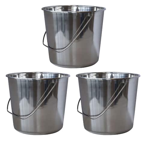 AmeriHome Medium Stainless Steel Bucket Set  3 Piece
