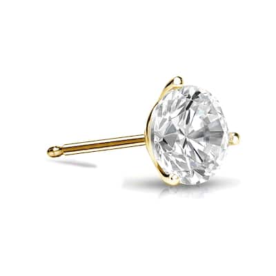 Auriya 14k Gold 1/3ct TDW Round SINGLE STUD (1) Diamond Earring