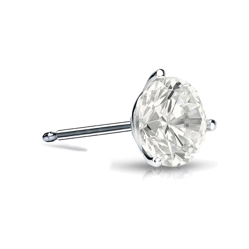 Auriya 14k Gold 1/3ct TDW Round SINGLE STUD (1) Diamond Earring - White