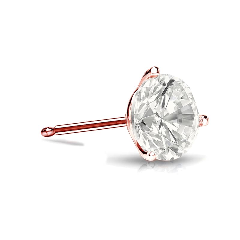 Auriya 14k Gold 1/3ct TDW Round SINGLE STUD (1) Diamond Earring - Rose