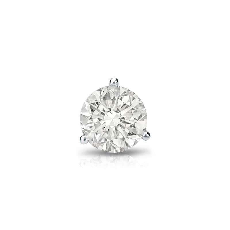 Auriya 14k Gold 1/3ct TDW Round SINGLE STUD (1) Diamond Earring