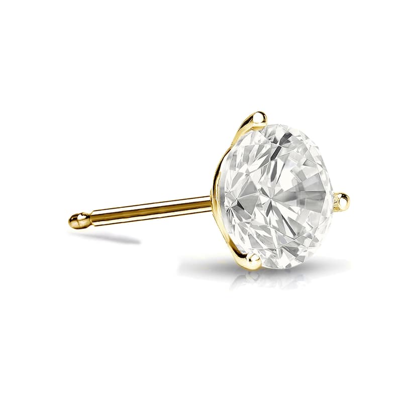 Auriya 14k Gold 1/3ct TDW Round SINGLE STUD (1) Diamond Earring - Yellow