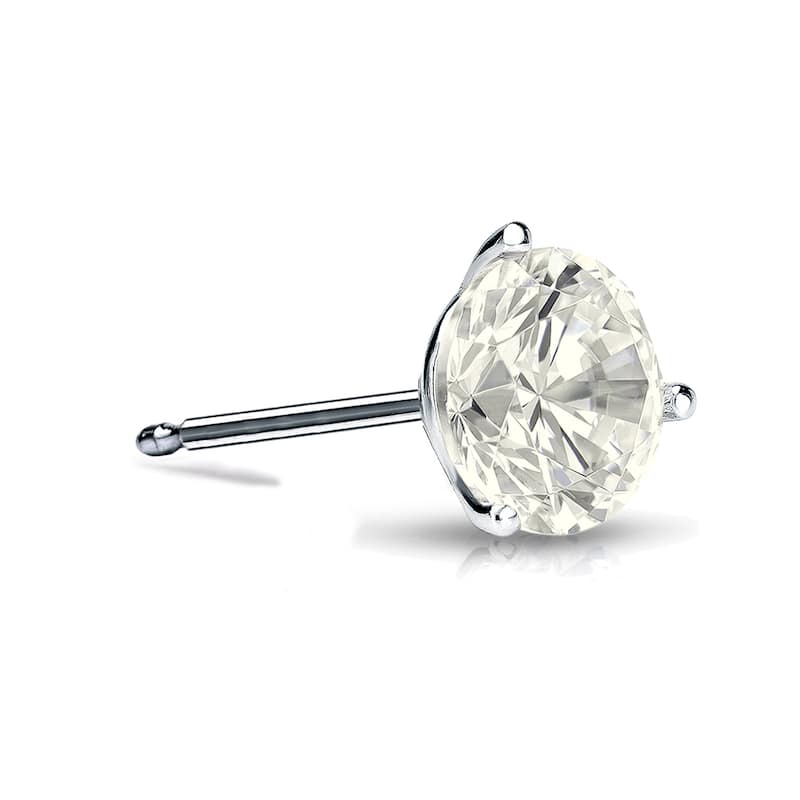 Auriya 14k Gold 1/3ct TDW Round SINGLE STUD (1) Diamond Earring - White