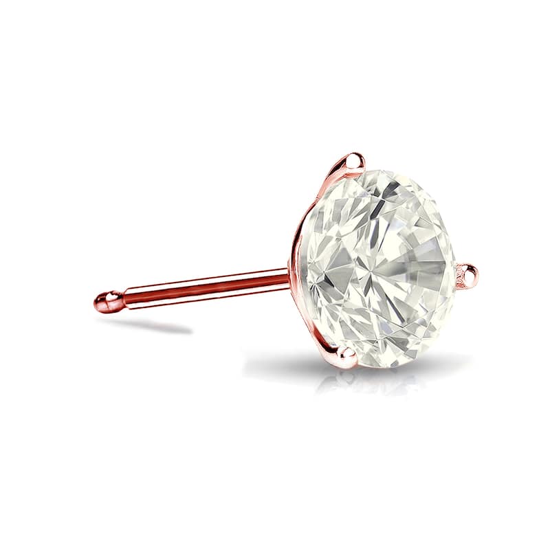 Auriya 14k Gold 1/3ct TDW Round SINGLE STUD (1) Diamond Earring - Rose
