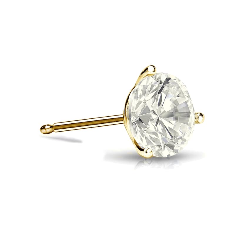 Auriya 14k Gold 1/3ct TDW Round SINGLE STUD (1) Diamond Earring - Yellow