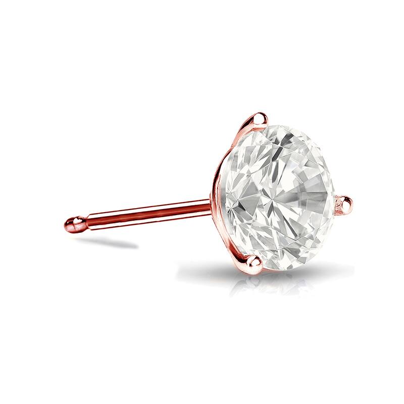 Auriya 14k Gold 1/2ct TDW Round SINGLE STUD (1) Diamond Earring