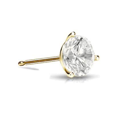 Auriya 14k Gold 1/2ct TDW Round SINGLE STUD (1) Diamond Earring