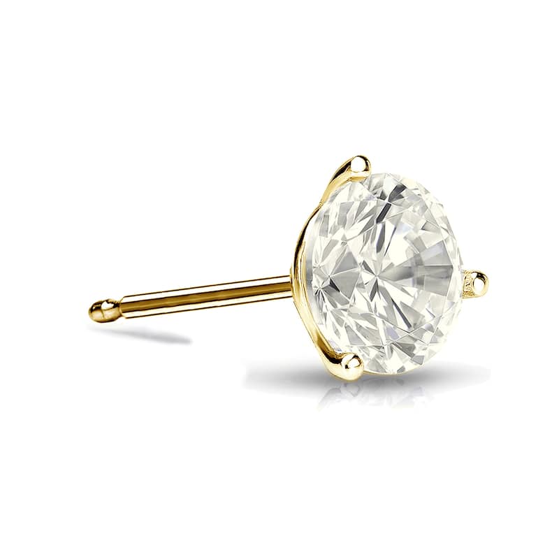 Auriya 14k Gold 1/2ct TDW Round SINGLE STUD (1) Diamond Earring