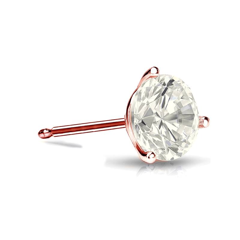 Auriya 14k Gold 1/2ct TDW Round SINGLE STUD (1) Diamond Earring