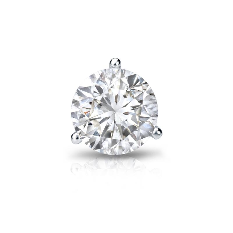 Auriya 14k Gold 3/4ct TDW Round SINGLE STUD (1) Diamond Earring