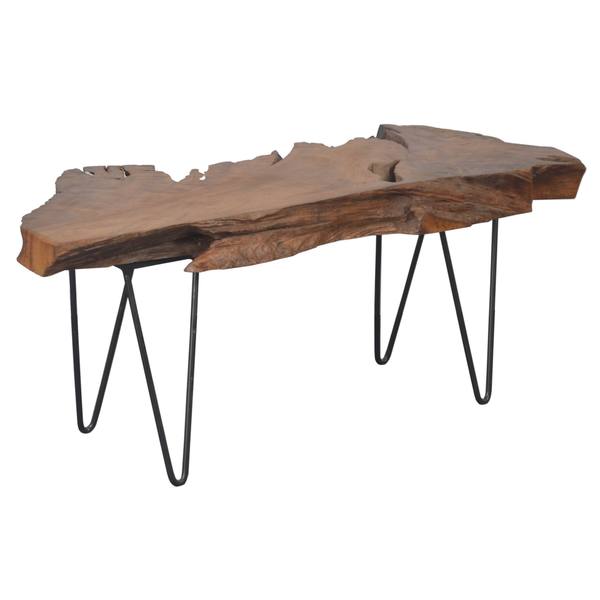 live edge coffee table with shelf