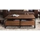 Aurelle Home Rustic Distressed Farmhouse Coffee Table - Bed Bath ...